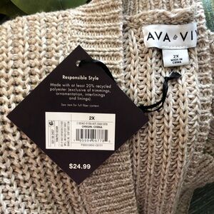 NWT Ava & Viv Beige Cardigan—Size 2X